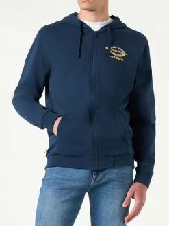 Blauer Kapuzenpullover aus Baumwolle mit Magnum Marine Saint Barth-Stickerei | MAGNUM MARINE SONDEREDITION