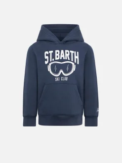 Blauer Kapuzenpullover für Jungen mit St. Barth Ski Club-Aufdruck