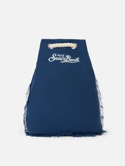 Blauer Leinenrucksack „Boot“