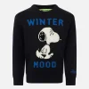 Blauer Marineblauer Snoopy Winter Mood-Pullover für Jungen – Sonderedition