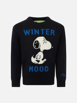 Blauer Marineblauer Snoopy Winter Mood-Pullover für Jungen – Sonderedition