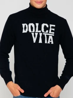 Blauer Pullover aus Kaschmirmischung
