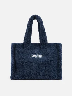 Blauer Teddy-Softbeutel mit Schneeflocken