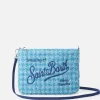 Blauer Tweed-Beutel „Parisienne“ mit Kette