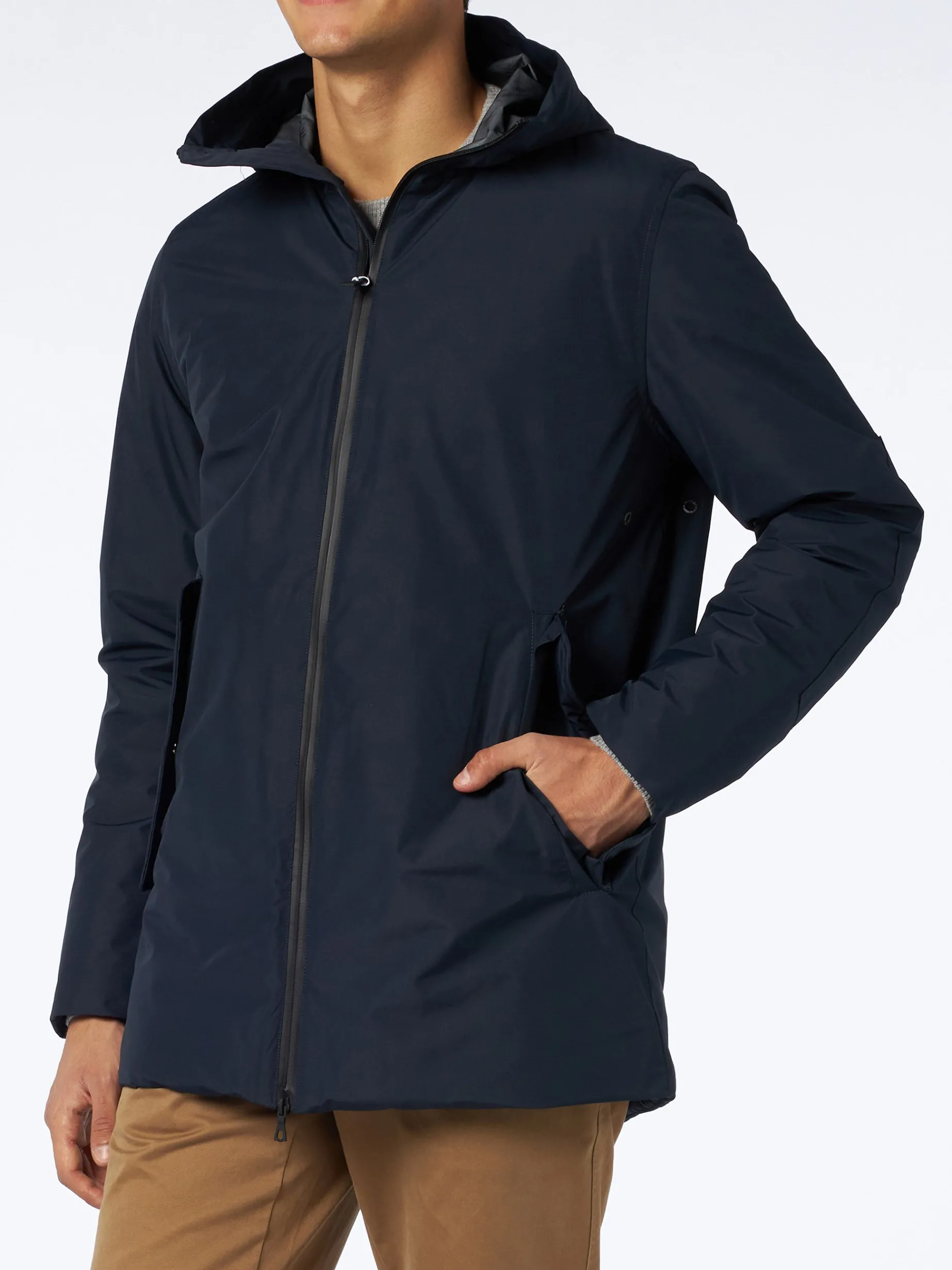 Blauer Voyager-Parka für Herren mit Kapuze