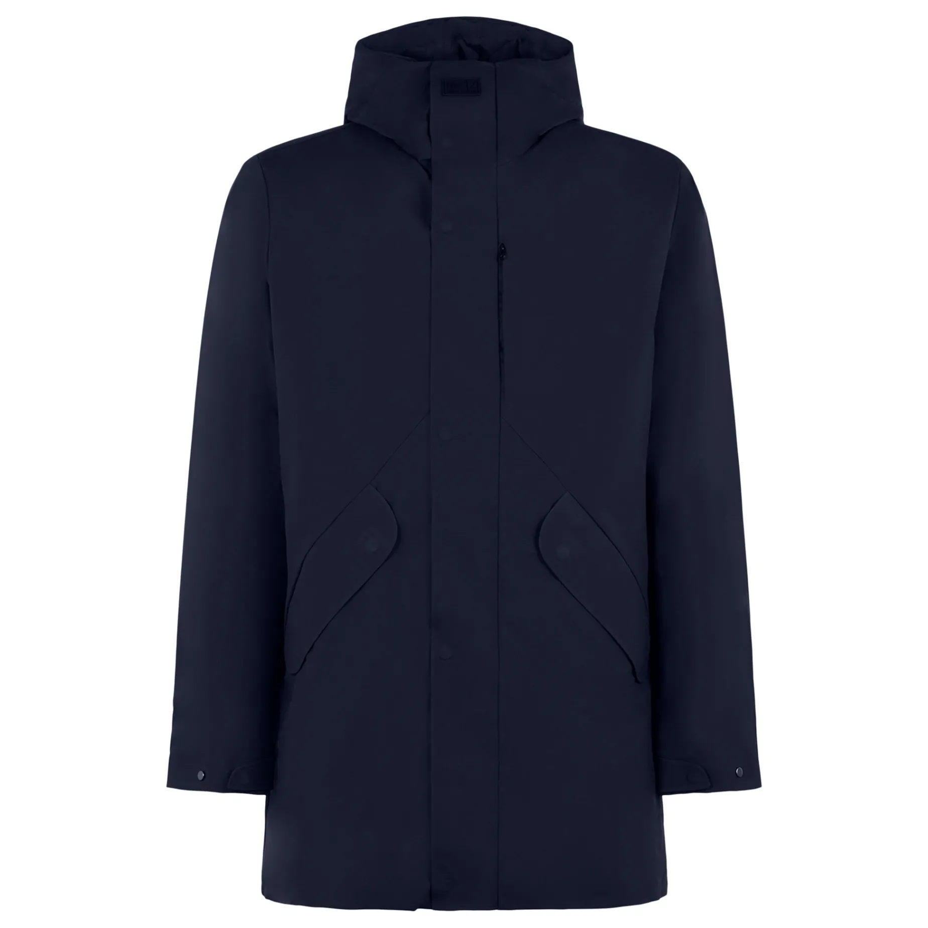 Blauer Voyager-Parka für Herren mit Kapuze und Sherpa-Futter