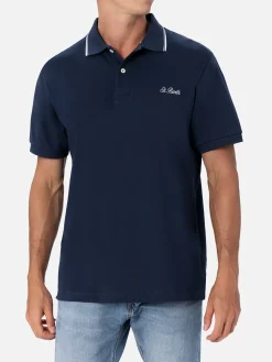 Blaues Herren-Poloshirt aus Baumwollpiquet Beverly Hills