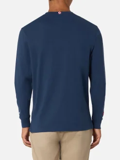 Blaues Herren-T-Shirt Luton mit Vacanze-Faccio-Stickerei | VACANZE DI NATALE SONDERAUSGABE