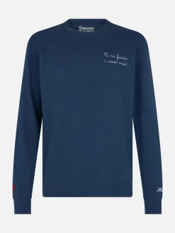 Blaues Herren-T-Shirt Luton mit Vacanze-Faccio-Stickerei | VACANZE DI NATALE SONDERAUSGABE