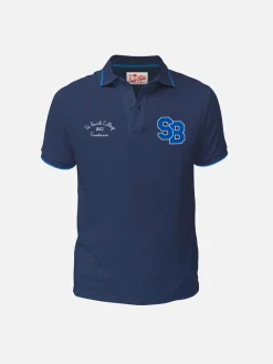 Blaues Jungen-Poloshirt aus Baumwollpiquet