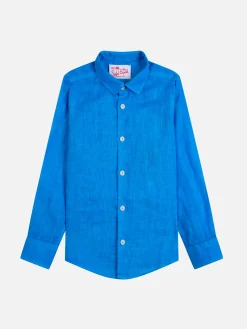 Blaues Leinenhemd für Jungen