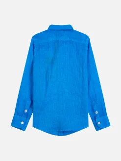 Blaues Leinenhemd für Jungen