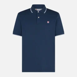 Blaues marineblaues Piquet-Poloshirt mit St. Barth-Logo