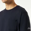 Blaues Marine-T-Shirt für Herren mit Vordertasche