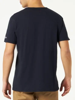 Blaues Marine-T-Shirt für Herren mit Vordertasche