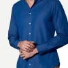 Blaues Pamplona-Hemd aus Denim-Baumwolle für Herren