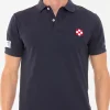Blaues Piquet-Polo mit St. Barth-Karologo
