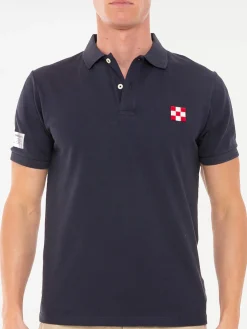 Blaues Piquet-Polo mit St. Barth-Karologo