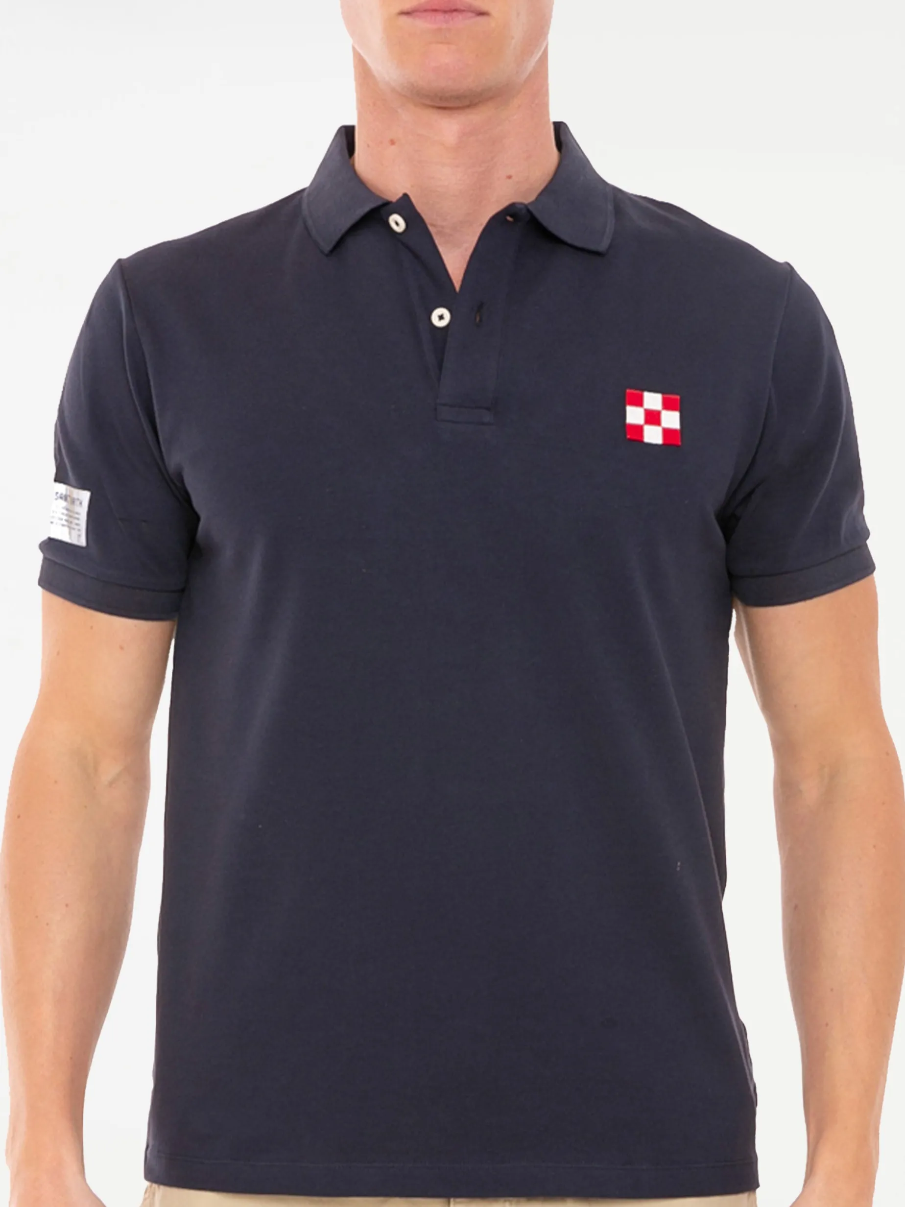 Blaues Piquet-Polo mit St. Barth-Karologo