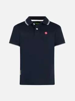 Blaues Piquet-Polo mit St. Barth-Logo