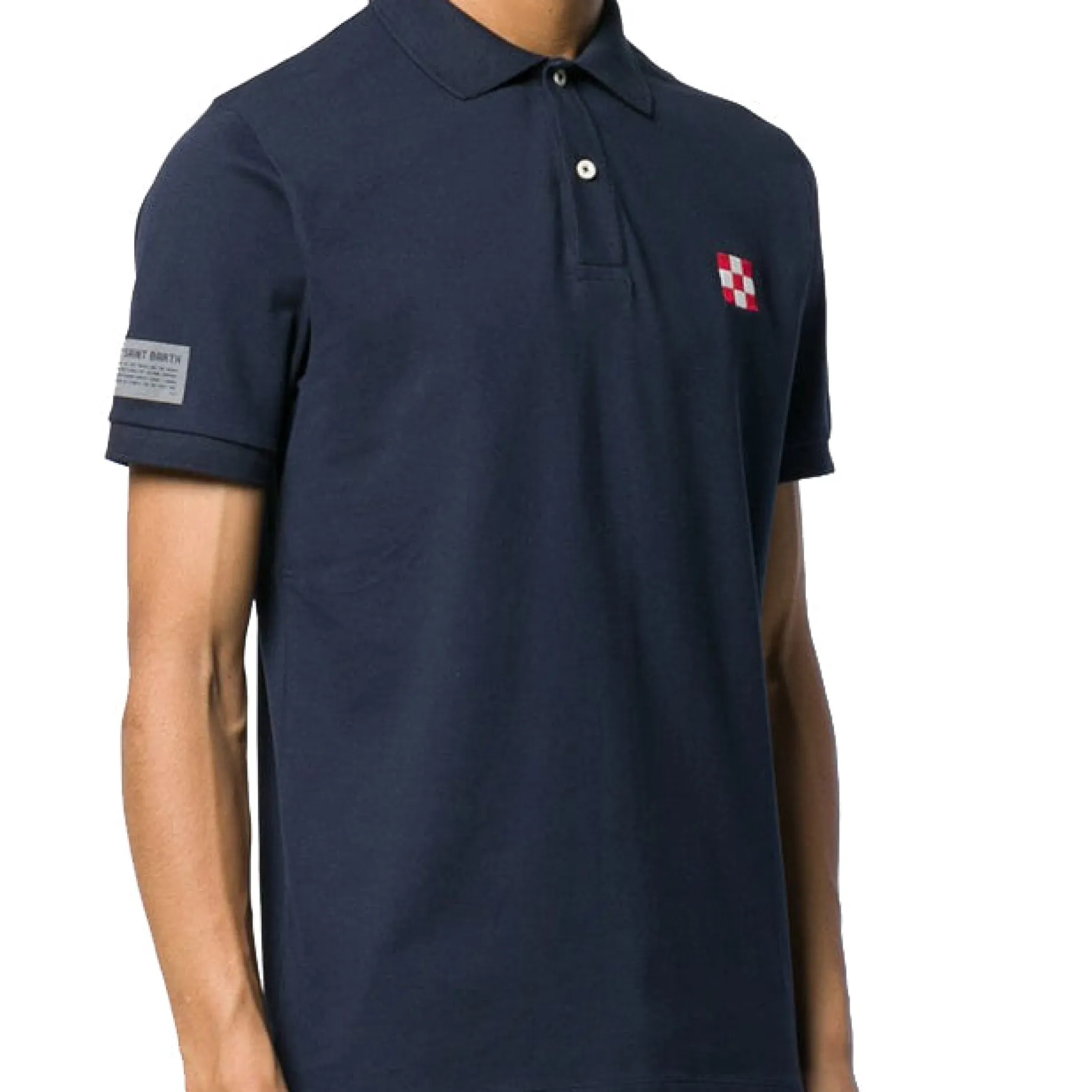 Blaues Piquet-Polo mit St. Barth-Karologo
