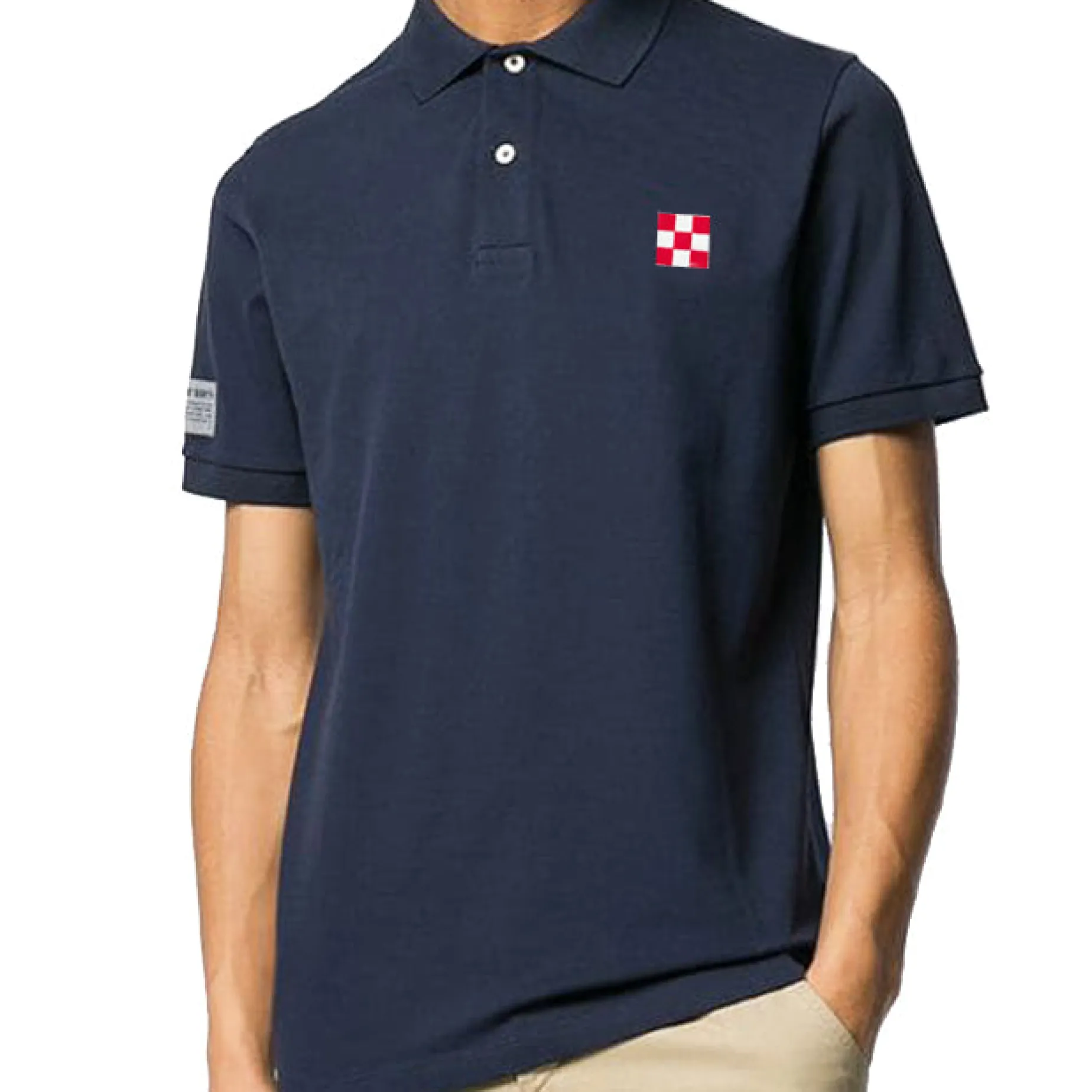 Blaues Piquet-Polo mit St. Barth-Karologo