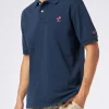 Blaues Piquet-Poloshirt für Herren mit St. Barth-Logo und Vintage-Effekt