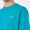Blaugrünes Herren-T-Shirt aus Baumwolljersey „Dover“ mit St. Barth-Stickerei