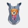 Blau-weißer Teddybär-Badeanzug für Mädchen