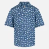 Blue Boy Musselin-Baumwollhemd Sharouk mit Hai-Print