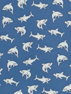 Blue Boy Musselin-Baumwollhemd Sharouk mit Hai-Print