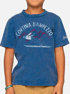 Bluette-Baumwoll-T-Shirt Cortina d'Ampezzo
