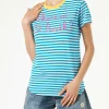 Bluette-Baumwoll-T-Shirt mit der Aufschrift „Wo ist St. Barth?“ Stickerei
