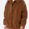Bomberjacke Abel für Damen mit Shearling-Effekt, Kragen und Saint Barth-Herzprint