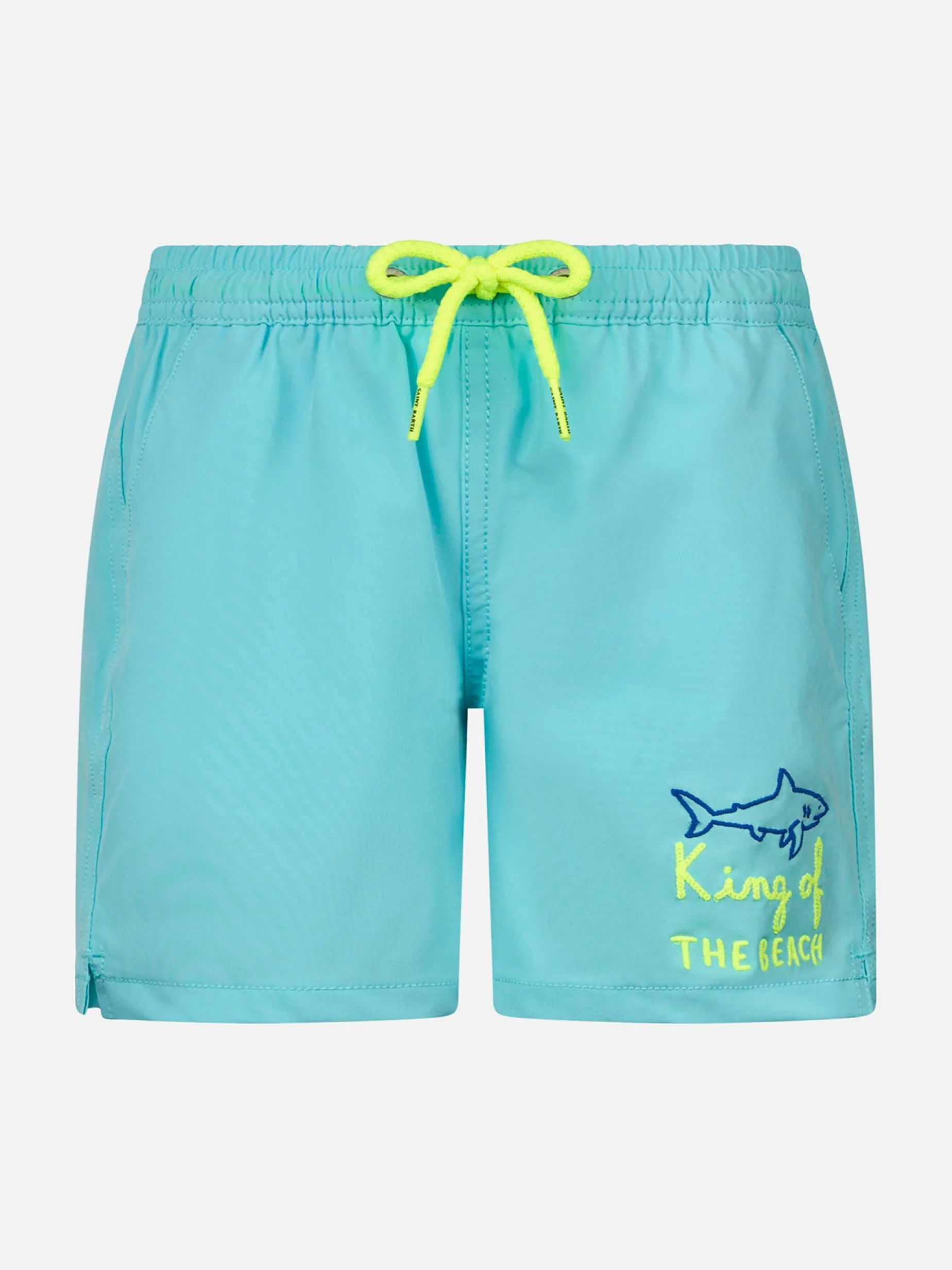 Boy Comfort Badeshorts mit „King of the Beach“-Stickerei
