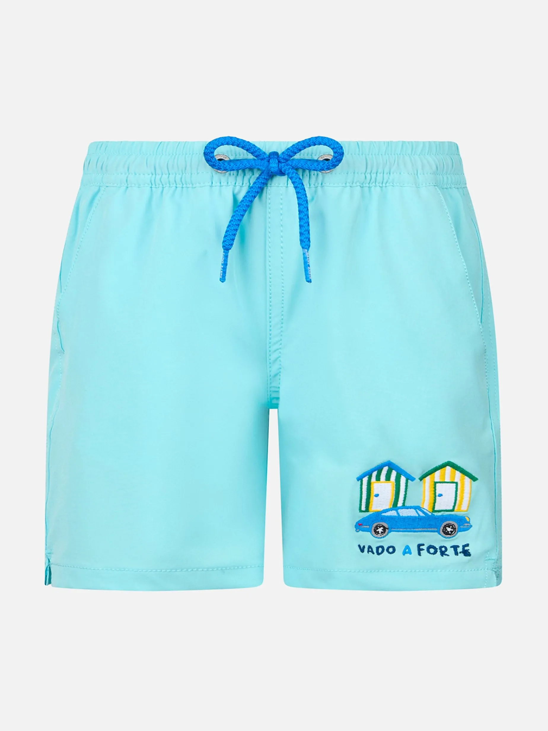 Boy Comfort Badeshorts mit Vado a Forte-Stickerei