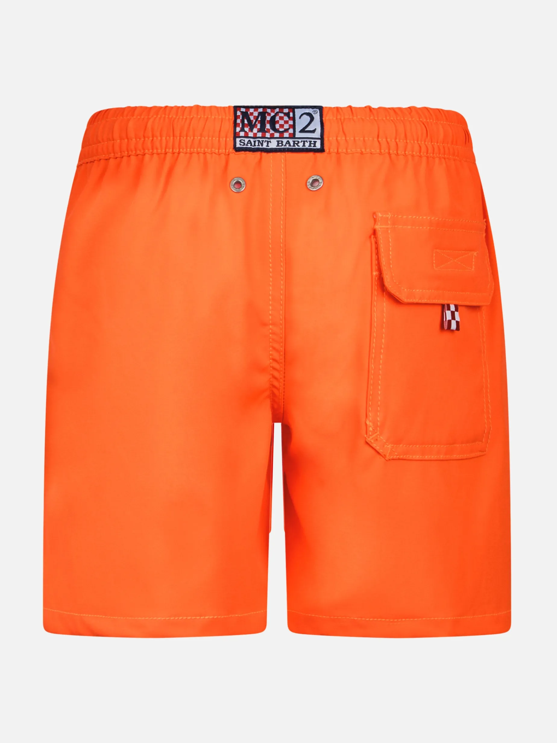 Boy Comfort Badeshorts mit „Stai Calmo Lo Dici Al Mare“-Stickerei