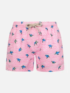 Boy Comfort Light Badeshorts mit Meeresschildkröten-Print