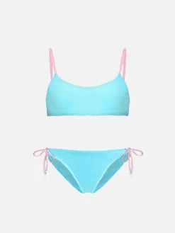 Bralette-Bikini für Mädchen mit besticktem Schriftzug "Lost in St. Barth"