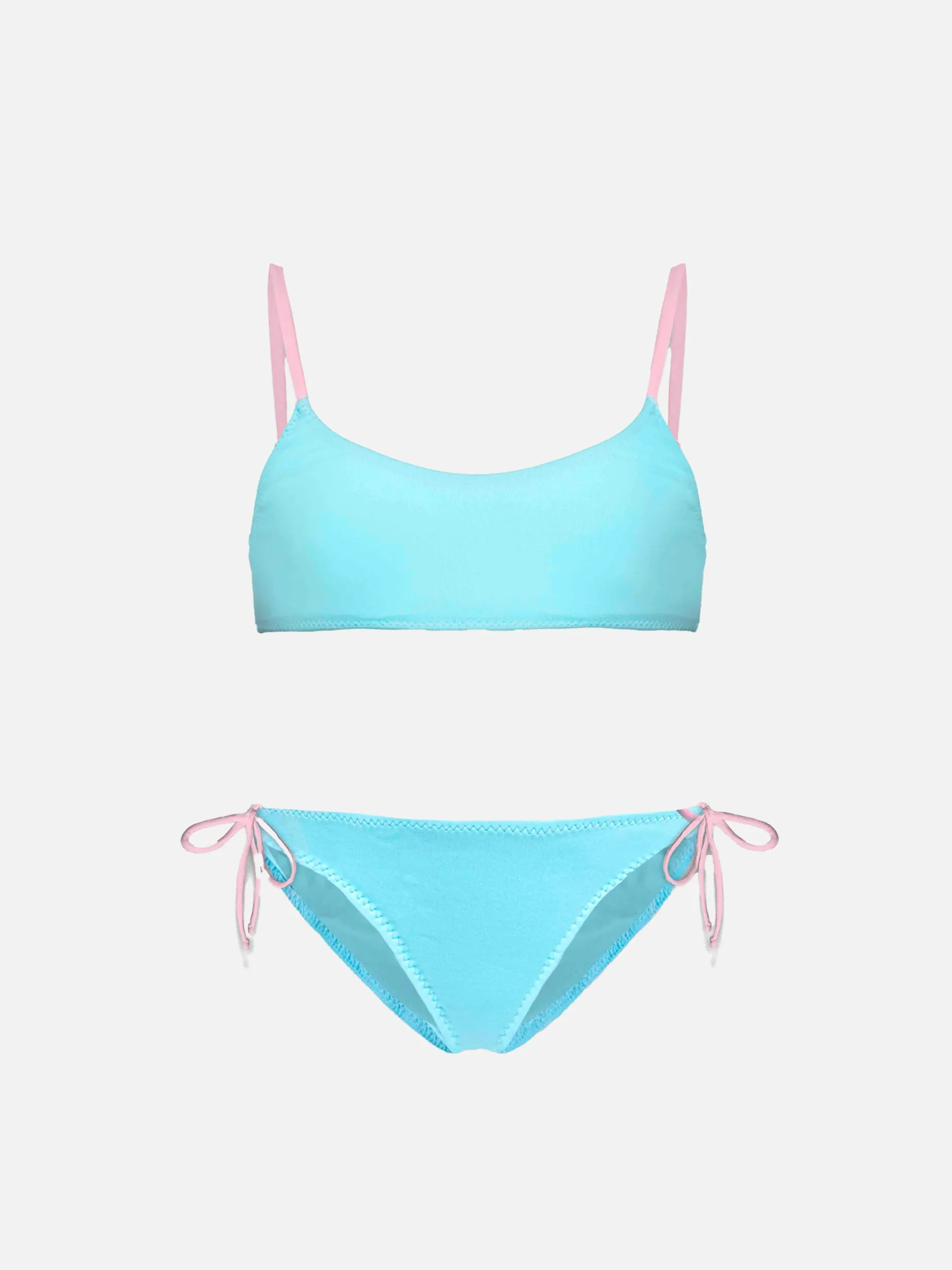 Bralette-Bikini für Mädchen mit besticktem Schriftzug "Lost in St. Barth"