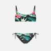 Bralette-Bikini für Mädchen mit Heliconia-Print