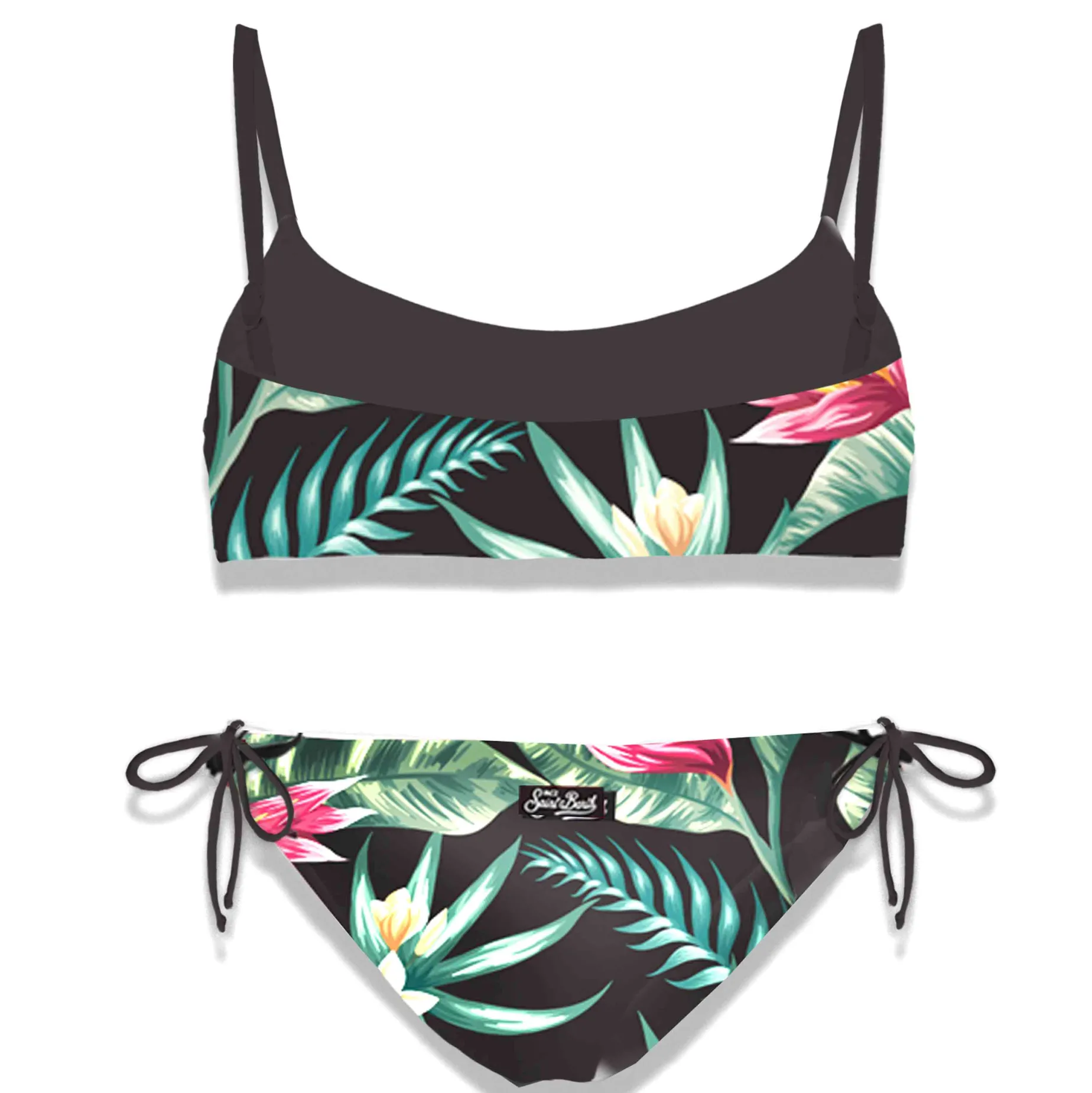 Bralette-Bikini für Mädchen mit Heliconia-Print