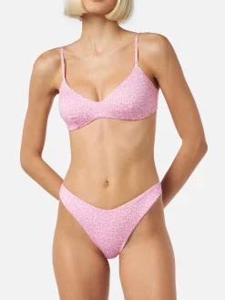 Bralette-Bikini mit Animalier-Print
