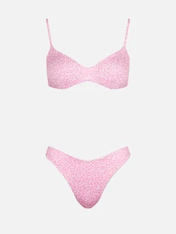 Bralette-Bikini mit Animalier-Print