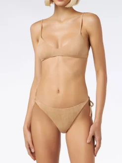 Bralette-Bikini mit Fransen in Wildlederoptik