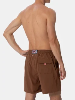 Braune Comfort-Badeshorts für Herren