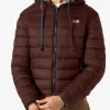 Braune Double-Face-Daunenjacke für Herren
