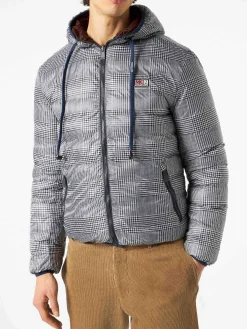 Braune Double-Face-Daunenjacke für Herren