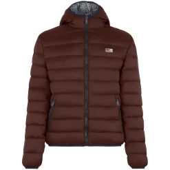 Braune Double-Face-Daunenjacke für Herren