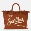 Braune Einkaufstasche aus Leinen „Vanity“ mit Saint Barth-Logo